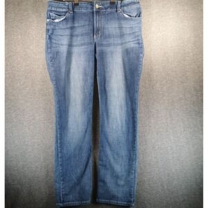 Wrangler Mid Rise Straight Leg Jeans Womens 17/18x34 Medium Wash Blue